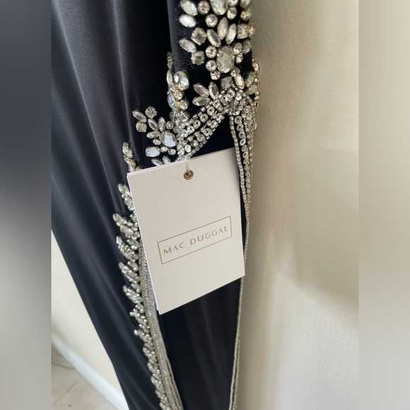 NWT Mac DUGGAL RHINESTONE ENCRUSTED SIDE SLIT CAMI BODYCON GOWN size 4 - Picture 7 of 15